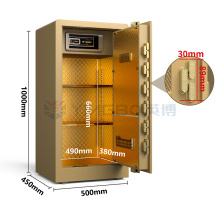gold color household safes double bolts safe box